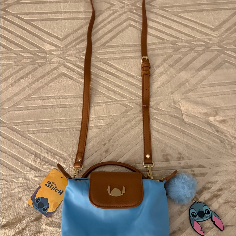Stitch Blue and Brown Crossbody Bag